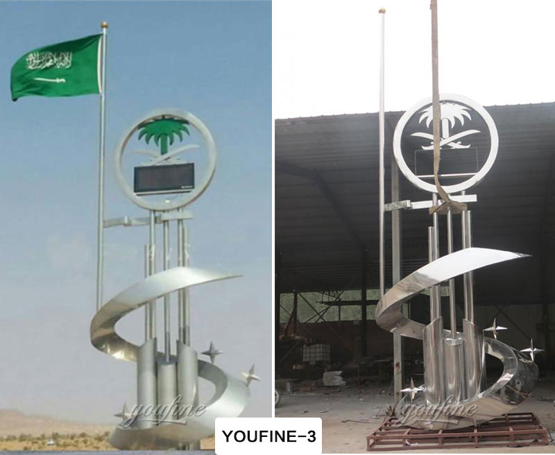modern Hotel Square Large Metal ring sculpture for Sale CSS-309 Saudi Arabia